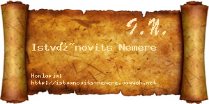 Istvánovits Nemere névjegykártya